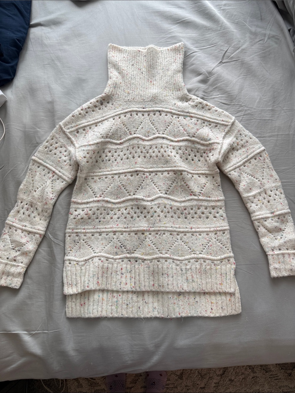 Sundance Cream Speckled Turtleneck Sweater